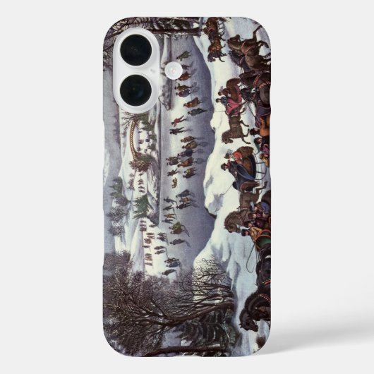 冬のセントラルパーク、ヴィンテージクリスマススリーツ Case-Mate iPhoneケース (裏面)