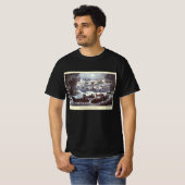 冬のセントラルパーク、ヴィンテージクリスマススリーツ Tシャツ (正面フル)