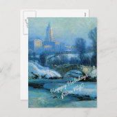 冬のセントラル・パークからのクリスマスの願い シーズンポストカード (正面/裏面)