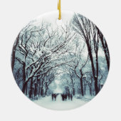 冬のセントラル・パークのモール セラミックオーナメント (裏面)