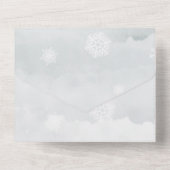 冬のセージ素朴茶色の結婚葉 オールインワン招待状 (裏面)