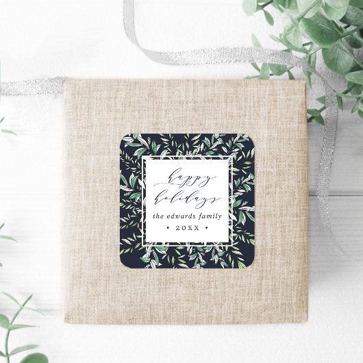 冬のセージ |パーソナライズされた休日 スクエアシール