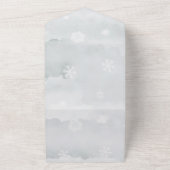 冬のセージ ブラウン ルスティック フォリアージ ウェディング オールインワン招待状 (外側)