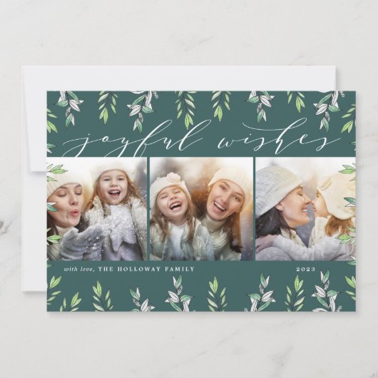 冬のセージ |写真コラージュカード シーズンカード (正面)