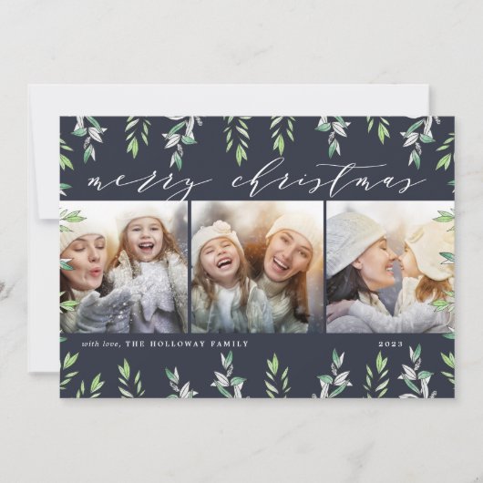 冬のセージ |写真コラージュカード シーズンカード (正面)