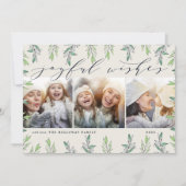 冬のセージ |写真コラージュカード シーズンカード (正面)