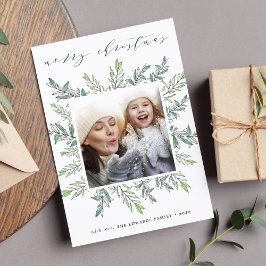 冬のセージ | Merry Christmas Holiday Photo Card シーズンカード