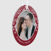 冬のセーターの模様 |の結婚写真 オーナメント (正面)