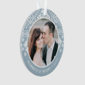 冬のセーターの模様 |の結婚写真 オーナメント (正面)