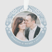 冬のセーターの模様 |の結婚写真 オーナメント (正面)