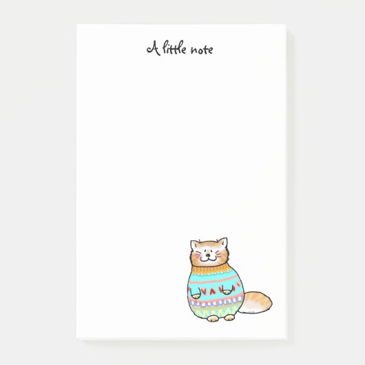 冬のセーターを着た可愛い猫 ポストイット (正面)