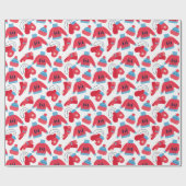 冬のセーター赤ブルーホワイトクリスマス ラッピングペーパー (フラット)