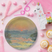 冬のセーヌ川の夕日（クロード・モネ） ペーパープレート (パーティー)