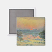 冬のセーヌ川の夕日（クロード・モネ） マグネット (正面/裏面)