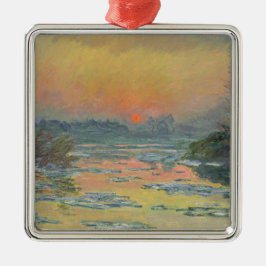 冬のセーヌ川の夕日（クロード・モネ） メタルオーナメント