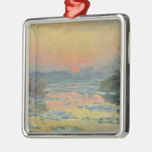冬のセーヌ川の夕日（クロード・モネ） メタルオーナメント (左)