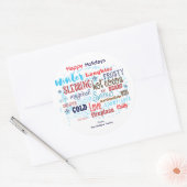 冬のタイポグラフィおもしろい文言お気に入りシール ラウンドシール (封筒)