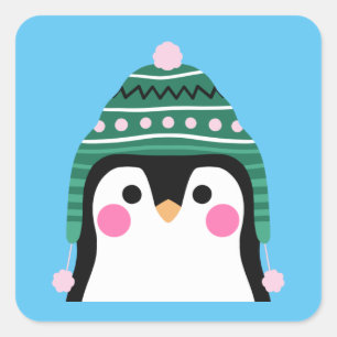 冬のタクにペンギン スクエアシール