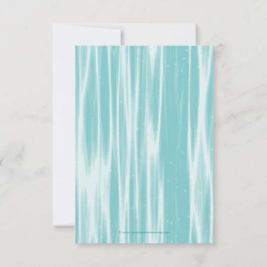 冬のターコイズブルースノーフレークキンセアニェラRSVP 出欠カード (裏面)