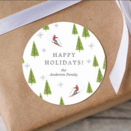 冬のダウンヒルスキーパターン ラウンドシール