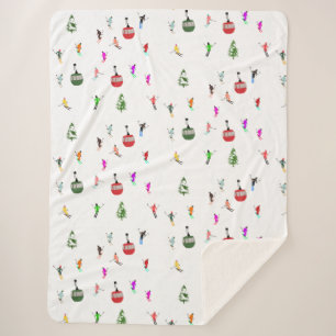 冬のダウンヒルスキーヤーズスキーパターン シェルパブランケット