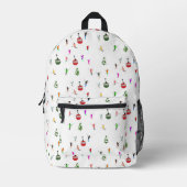 冬のダウンヒルスキーヤーズスキーパターン プリントバックパック (正面)