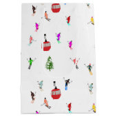 冬のダウンヒルスキーヤーズスキーパターン ミディアムペーパーバッグ (裏面)