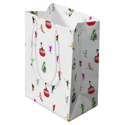 冬のダウンヒルスキーヤーズスキーパターン ミディアムペーパーバッグ (裏面アングル)