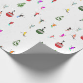 冬のダウンヒルスキーヤーズスキーパターン ラッピングペーパー (角)