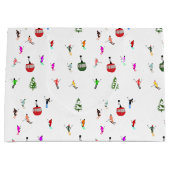 冬のダウンヒルスキーヤーズスキーパターン ラージペーパーバッグ (正面)