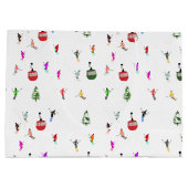 冬のダウンヒルスキーヤーズスキーパターン ラージペーパーバッグ (裏面)