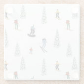 冬のダウンヒルパターン ガラスコースター (裏面)