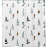 冬のダウンヒルパターン シャワーカーテン (正面)