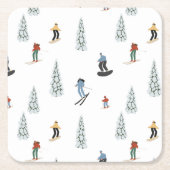 冬のダウンヒルパターン スクエアペーパーコースター (正面)