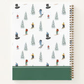 冬のダウンヒルパターン |名前の追加 ノートブック (裏面)