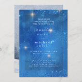 冬のダスティブルーマウンテンミニマル結婚リスト 招待状 (正面/裏面)