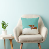 冬のダックスシャントのクリスマスアクセントピロー クッション (椅子)