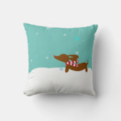 冬のダックスシャントのクリスマスアクセントピロー クッション (正面)