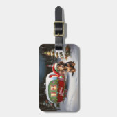 冬のダックスシュント・キャラバンクリスマスアドベンチャー ラゲッジタグ (正面縦)