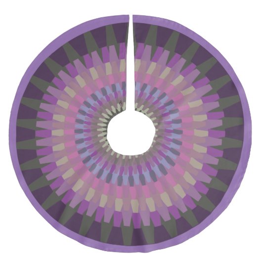 冬のダリアで暖かい紫の夕べ色 フリース ツリースカート (正面)