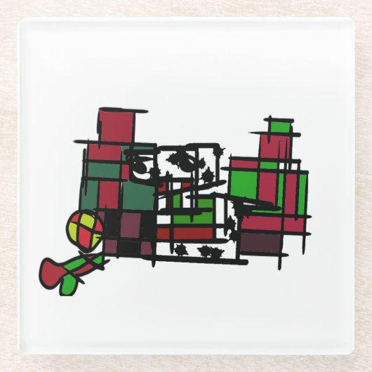 冬のダルマチア ガラスコースター (正面)