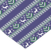 冬のダークブルーとグリーンクリスマスフェア島 ショートテーブルランナー (コーナー)