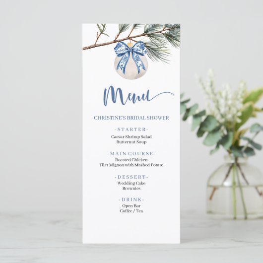 冬のチャイノアイセリーボウブライダルシャワーメニュー メニュー (スタンド正面)