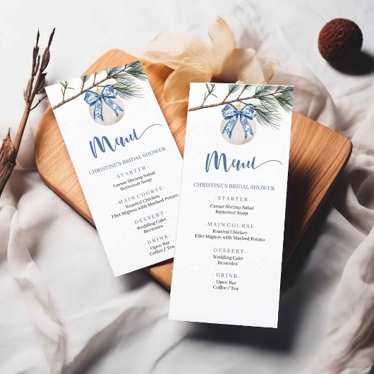 冬のチャイノアイセリーボウブライダルシャワーメニュー メニュー