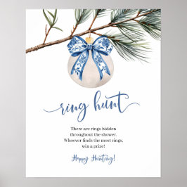 冬のチャイノアイセリーボウリングや輪狩りゲームサイン ポスター