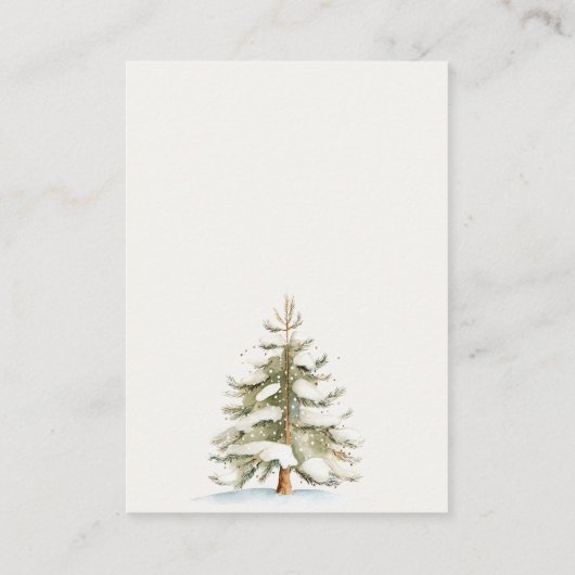 冬のチャストマスブルーボーイズブックス赤ちゃんシャワー エンクロージャーカード (裏面)