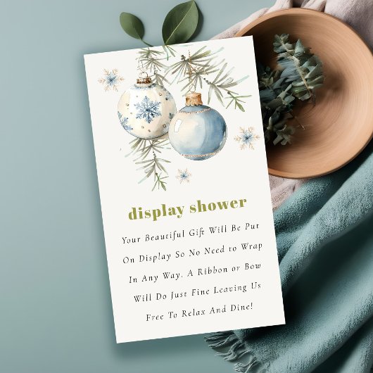 冬のチャストマスブルーボーイディスプレイベビーシャワー エンクロージャーカード