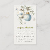 冬のチャストマスブルーボーイディスプレイベビーシャワー エンクロージャーカード (正面)