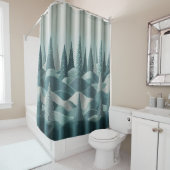 冬のティール（緑がかった色）シャワーカーテン シャワーカーテン (インサイチュ)
