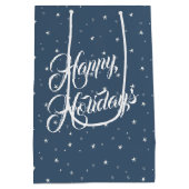 冬のテディベアと雪だるま ミディアムペーパーバッグ (裏面)